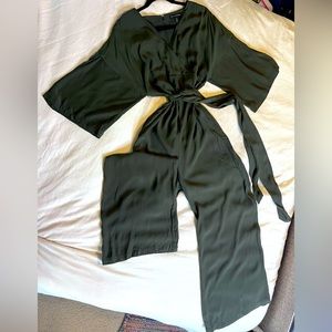 SM Maternity Pea in the Pod Olive Romper Jumpsuit